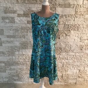 Brooks Brothers "346" sleeveless paisley A-line dress